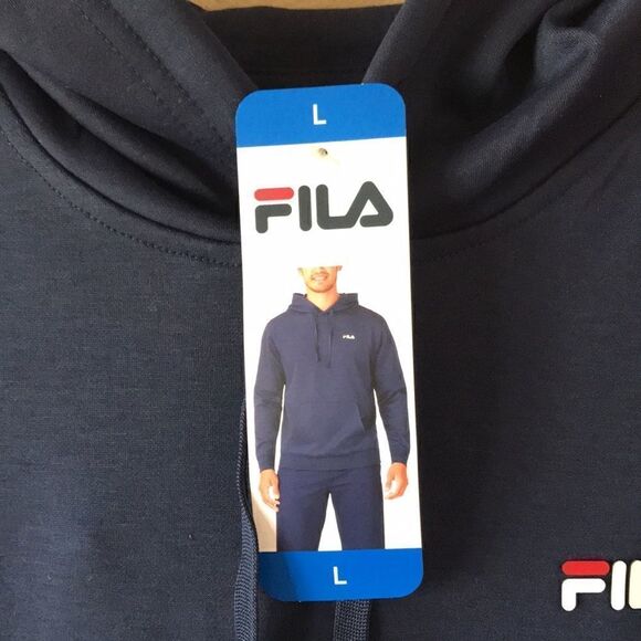NEW Mens FILA Navy Blue Hoodie - Picture 2 of 6